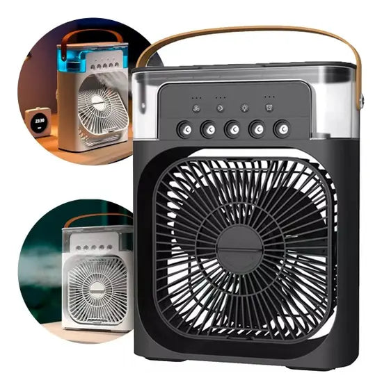 Climatizador Breezy  Ventis / Umidificador Ventilador Portátil USB Led Quarto Sala Escritório Mesa Reservatório 600ml Alça