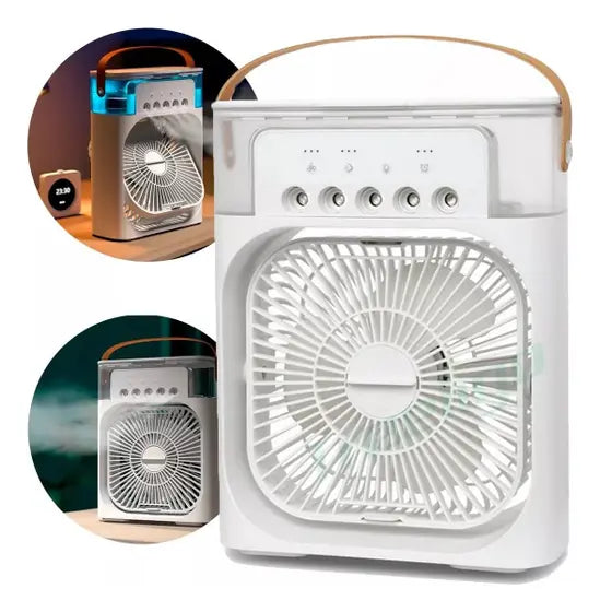 Climatizador Breezy  Ventis / Umidificador Ventilador Portátil USB Led Quarto Sala Escritório Mesa Reservatório 600ml Alça