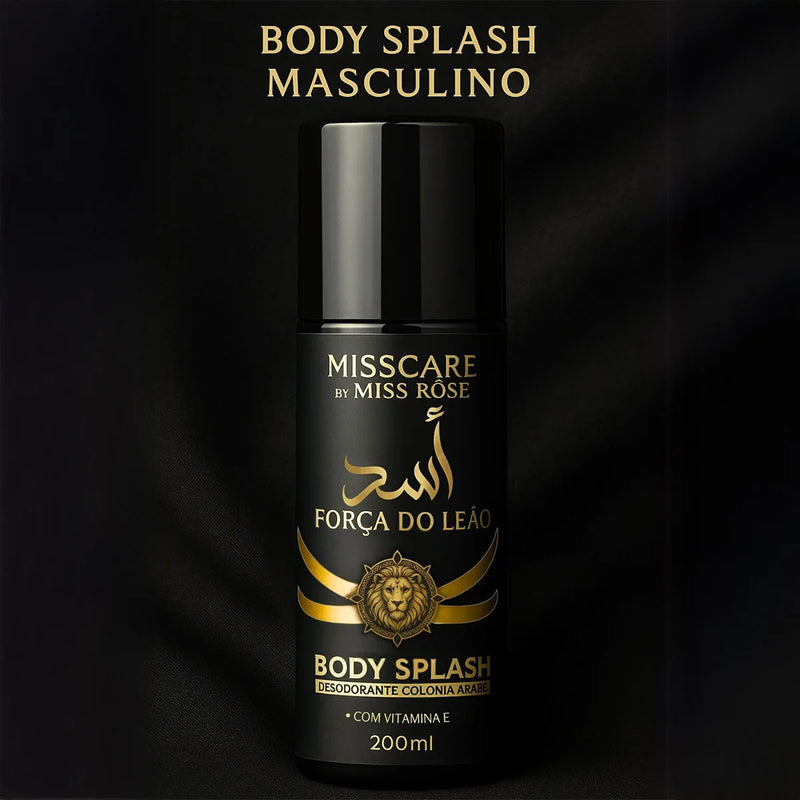 Body Splash Male Lion Strength 200ml - Miss Care by Miss Rôse · Deodorant with Vitamin E · Asad Arabic Inspiration