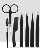 Kit de 7 Peças para Limpeza de Tesouras/Pinças/Escovas para Sobrancelhas