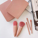 Kit de Pinceis c/ Espelho Mini Makeup Mirror With 5 Pcs Makeup Brushes