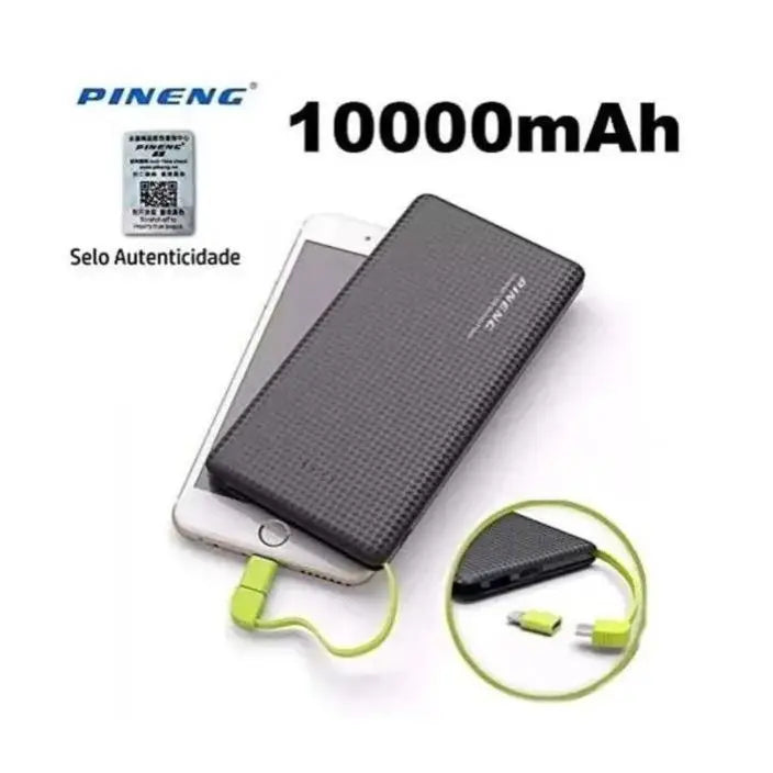 Carregador Portatil Pineng Power Bank 10.000Ah IPhone V8 Portable Charger