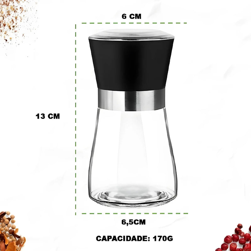 Kit 2 Moedores De Sal Grosso E Pimenta Do Reino Em Aço Inox