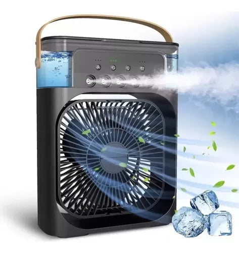 Climatizador Breezy  Ventis / Umidificador Ventilador Portátil USB Led Quarto Sala Escritório Mesa Reservatório 600ml Alça