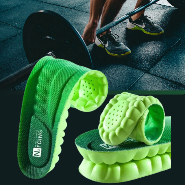 Palmilhas esportivas ortopédicas macias com sola de pés de PU para tênis de corrida com absorção de choque respirável para homens e mulheres palmilha de suporte de arco