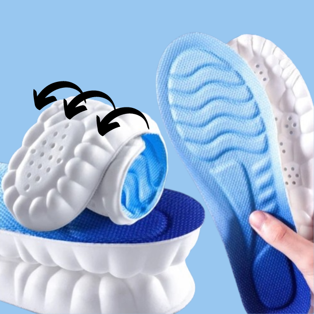 Palmilhas esportivas ortopédicas macias com sola de pés de PU para tênis de corrida com absorção de choque respirável para homens e mulheres palmilha de suporte de arco