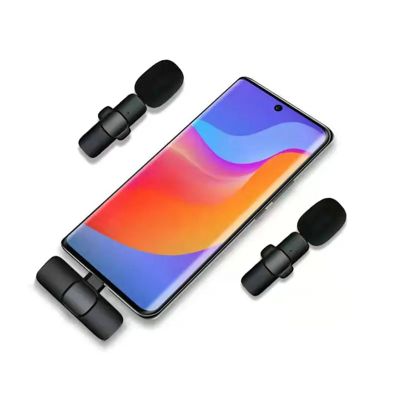 2.4G Wireless Lavalier Microphone Audio Video Recording Lapel Microphones for iPad/Android/Xiaomi/Samsung Live Game Broadcast