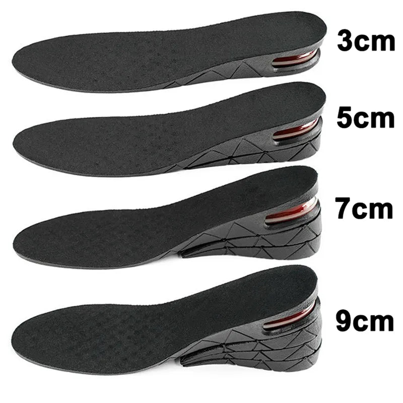 Palmilhas de Aumento de altura Almofada de ar Elevador Palmilha de sapato Kits de elevadores Inserções para homens mulheres Palmilhas mais altas 3-9cm Altura variável