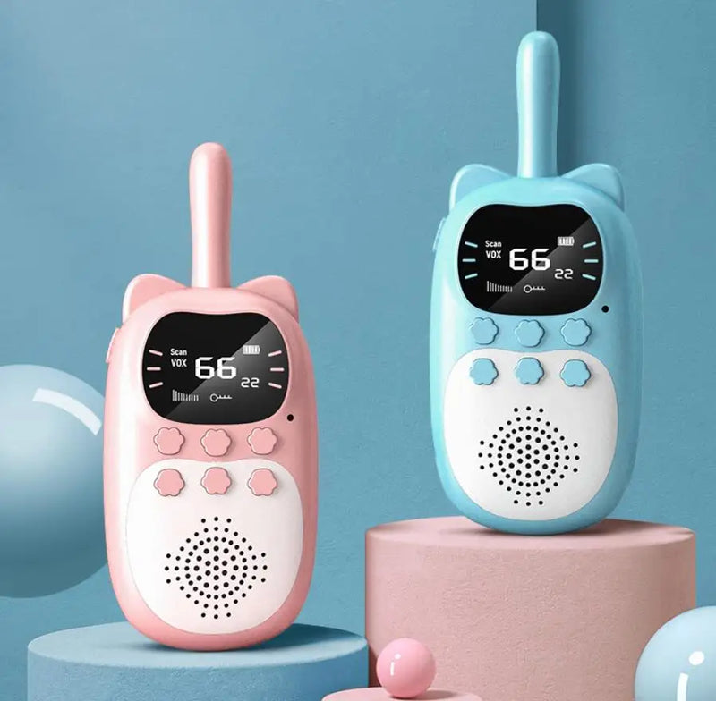 Rádio transceptor interfone para crianças brinquedos presentes de aniversário 2 pçs crianças walkie talkie recarregável 1000mah portátil 0.5w 3km