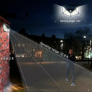 Lâmpada de parede solar LED com sensor de movimento, 4 lados, luminoso, impermeável, ao ar livre, jardim, pátio,