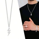 Wicky Wicky 1 Piece Jewelry Necklace Male Radius Chain 316L Stainless Steel Thunder 2mm