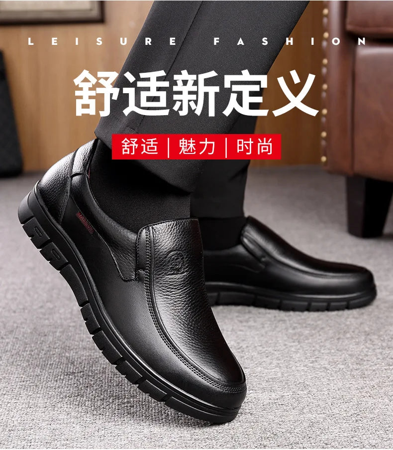 New Genuine Leather Handmade Shoes Casual Shoes For Men Flat Platform Walking Shoe Outdoor Footwear Loafers Breathable Sneakers