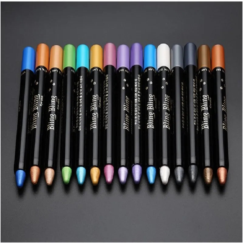 impermeável sombra perolada lápis vara 15 cores duradoura glitter brilhilhinho sombra caneta delineador vara olhos ferramentas de maquiagem