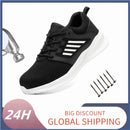 Lightweight Comfortable Steel Toe Shoes For Men Work Sneakers Safety Toe Slip On Puncture Proof Footwear Indestructible Shoes