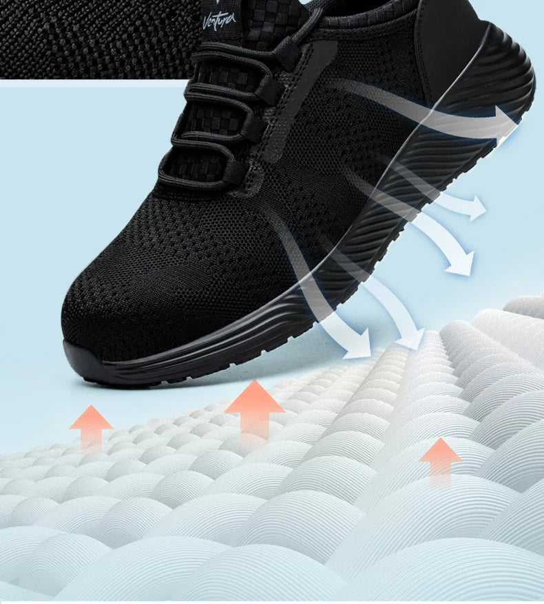 Safety Shoes Work Shoes Steel Toe Men Puncture-Protective Work Boots Indestructible Safety Lightweight