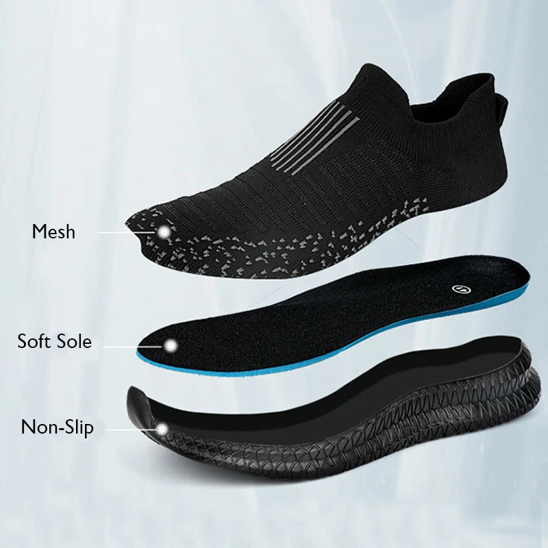 Tenis Vulcanized Shoes Breathable Men Casual Shoes Lightweight Outdoor Male Walking Shoes Anti-slip Men's Sneakers Slip on Flats