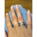 Couple of Valentine's Wedding Ring Shiny Silver Diamond and Ben + Thin Lonely Ring