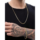 2 PCs Kit Jewelry Set Chain Grumet Necklace and Bracelet Men's Fashion Gold Plated Stainless Steel 316L 2.0mm