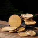 Multi Bamboo Tray Wood Saucer Flower Pot Tray Cup Pad Coaster Plate Kitchen Decorative Plate Creative Coaster Coffee Cup Mat
