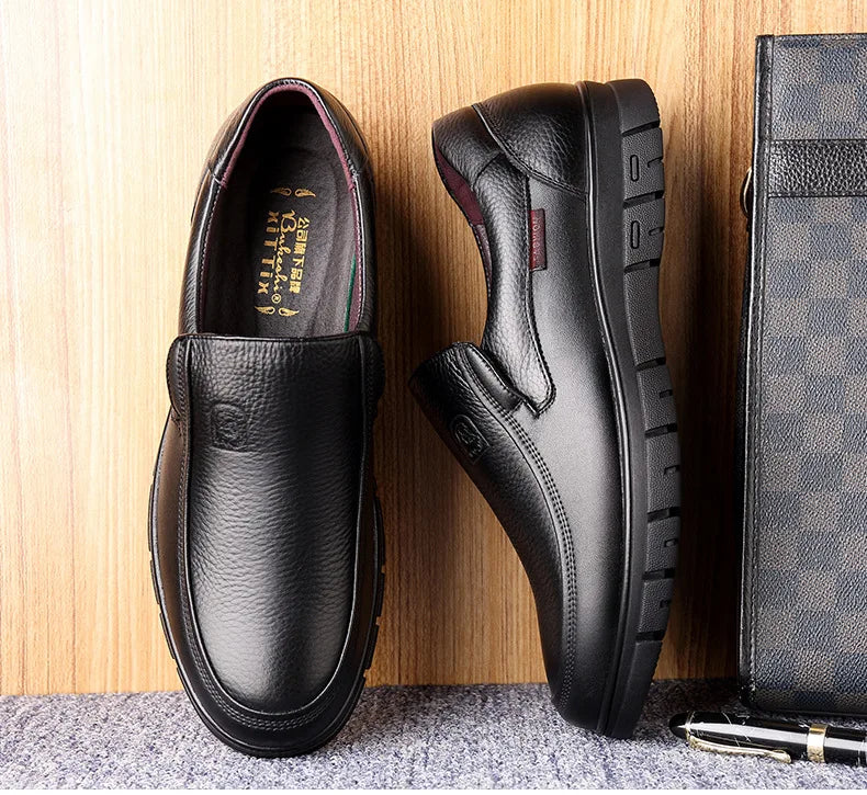 New Genuine Leather Handmade Shoes Casual Shoes For Men Flat Platform Walking Shoe Outdoor Footwear Loafers Breathable Sneakers