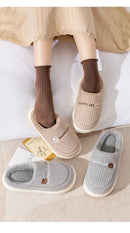 Winter Home Cotton Slippers for Women's Indoor Soft Sole, Non slip, Warm, Not Tired, Simple Couple Cotton Shoes for Men