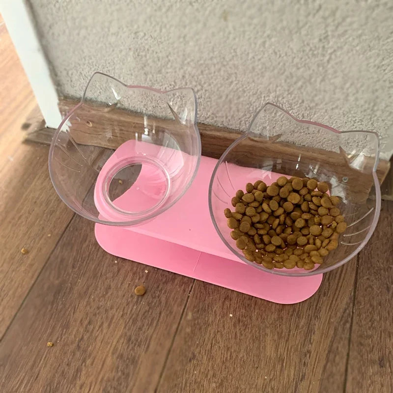 Tigela antiderrapante para cães com tigela de cachorro dupla antiderrapante com suporte Pet Feeding Cat Water Bowl For Cats Food Pet Bowls For Dogs Feeder Product Supplies