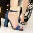 2024 Summer Plus Size 34-43 Woman 9.5cm High Heels Sandals Classic Block Platform Pumps Lady Chunky Burgundy Yellow Nude Shoes