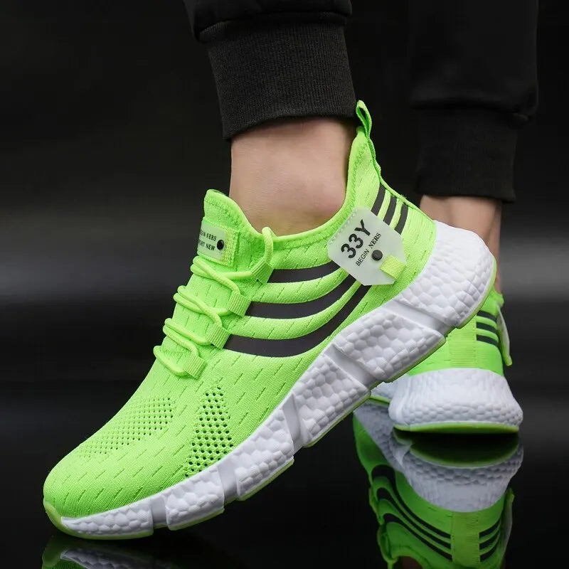 Tenis Men  Casual Sport Shoes respirável tênis leves ao ar livre malha preta tênis de corrida atlético Jogging Tenis Walking Shoes