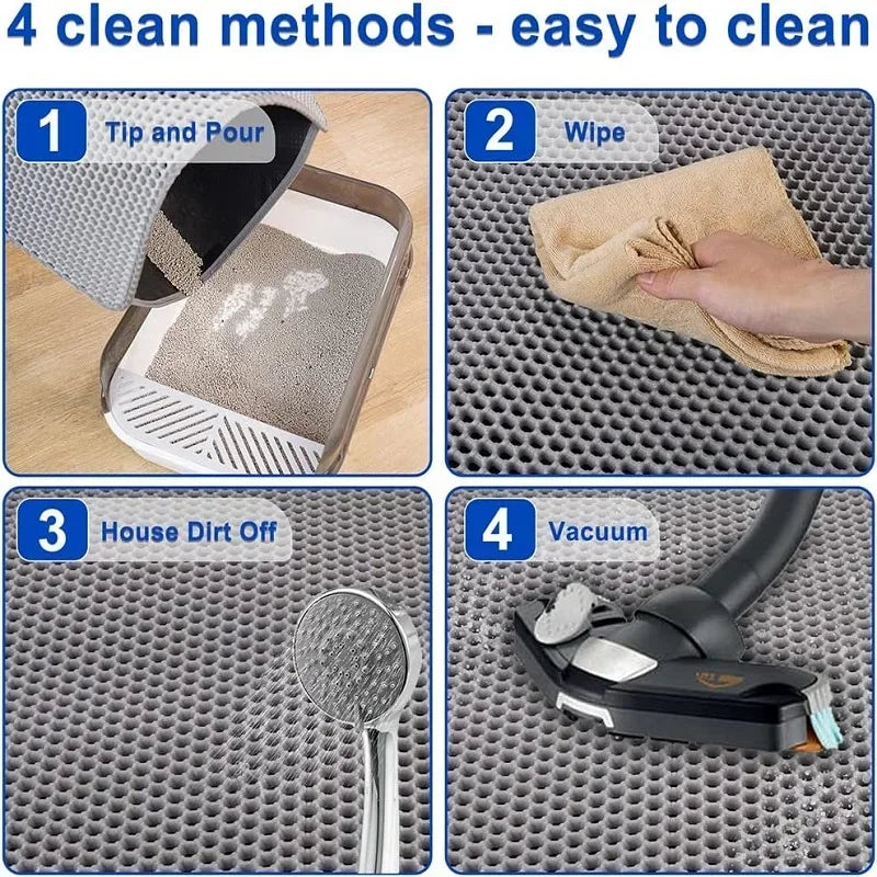 Tapete  impermeável Camada dupla Pet Litter Box Mat Nonslip Areia Cat Tapete Lavável Clean Pad Pet Clean Supplies