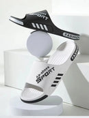 Fashion Men's Slippers PVC Soft Sole Non-slip Slides Casual Outdoor Beach Flip Flops Home Bathroom Couples Slippers New Sandal