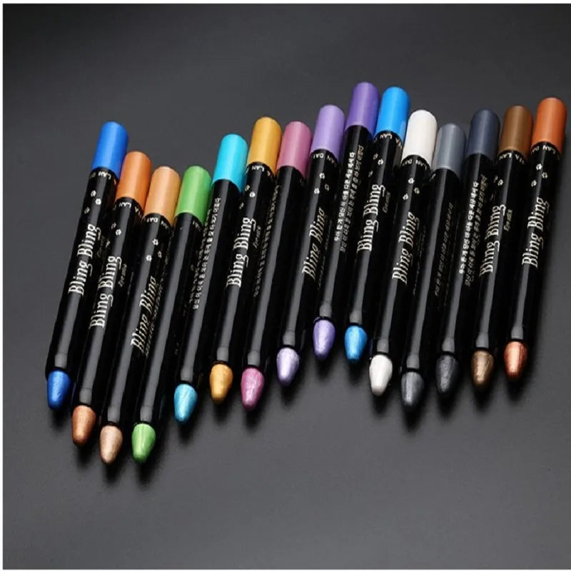 impermeável sombra perolada lápis vara 15 cores duradoura glitter brilhilhinho sombra caneta delineador vara olhos ferramentas de maquiagem