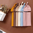 Bebê recém-nascido de algodão Swaddle Wrap Toalha com chapéu headband 2pcs/set para recém-nascidos Baby Girls Meninos Fotografia Props Gift Supplies