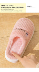 Winter Home Cotton Slippers for Women's Indoor Soft Sole, Non slip, Warm, Not Tired, Simple Couple Cotton Shoes for Men
