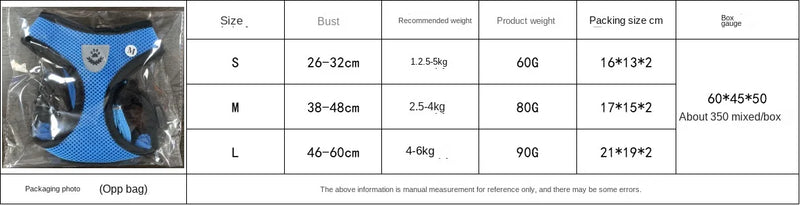 Summer Cat Dog Harness Lead Leash Adjustable Vest Polyester Mesh Breathable Harnesses Reflective for Small Dog Cat Lesah