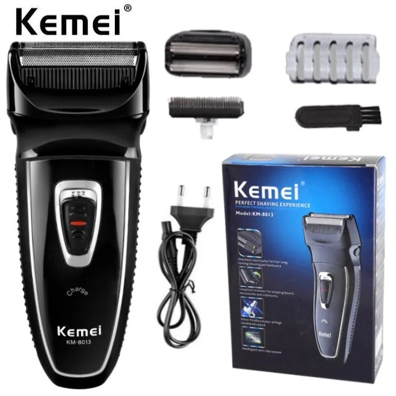 KEMEI 2 Cabeças Barbeador Elétrico Recarregável Alternativo Máquina de Barbear Rotativa Aparador de Cabelo Face Care Razor KM-8013