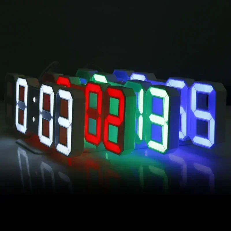 Despertador Digital Relógio 3 Led  de parede e mesa Hora / data / temperatura para casa / cozinha / escritório Relógios Decoração Jardim