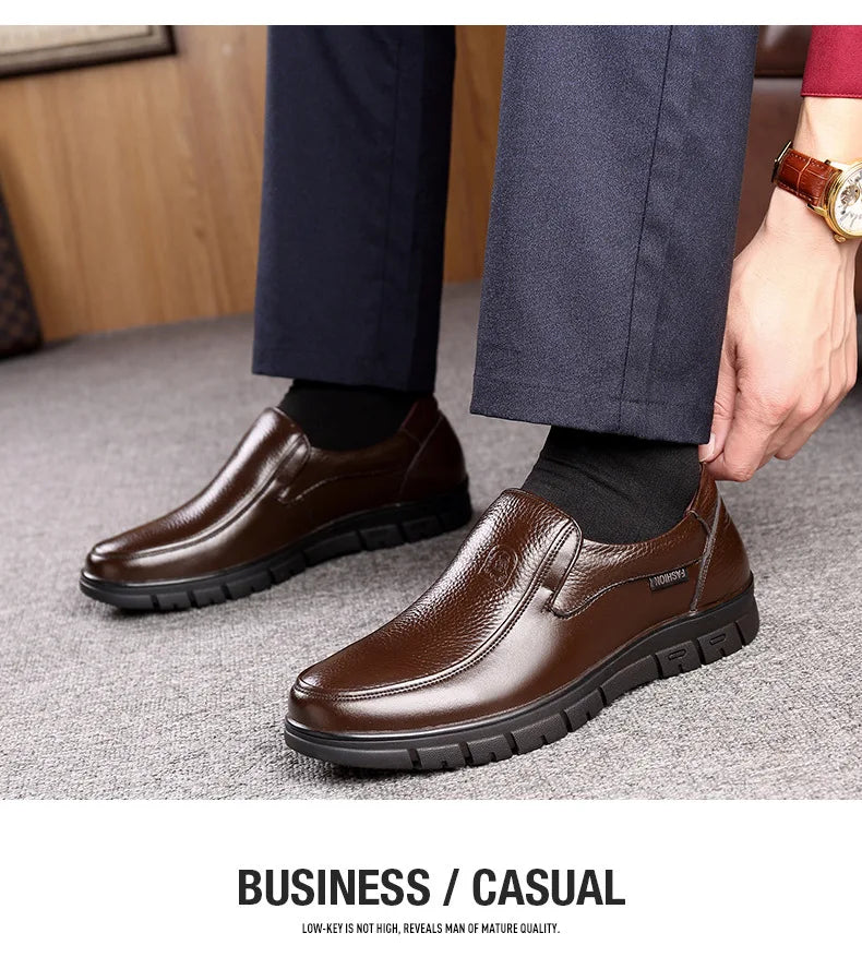 New Genuine Leather Handmade Shoes Casual Shoes For Men Flat Platform Walking Shoe Outdoor Footwear Loafers Breathable Sneakers