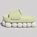 Thick Bottom Cloud Slippers Women Fashion Letter Print Platform Sandals Woman 2025 Comfortable Soft Sole Beach Pillow Slides