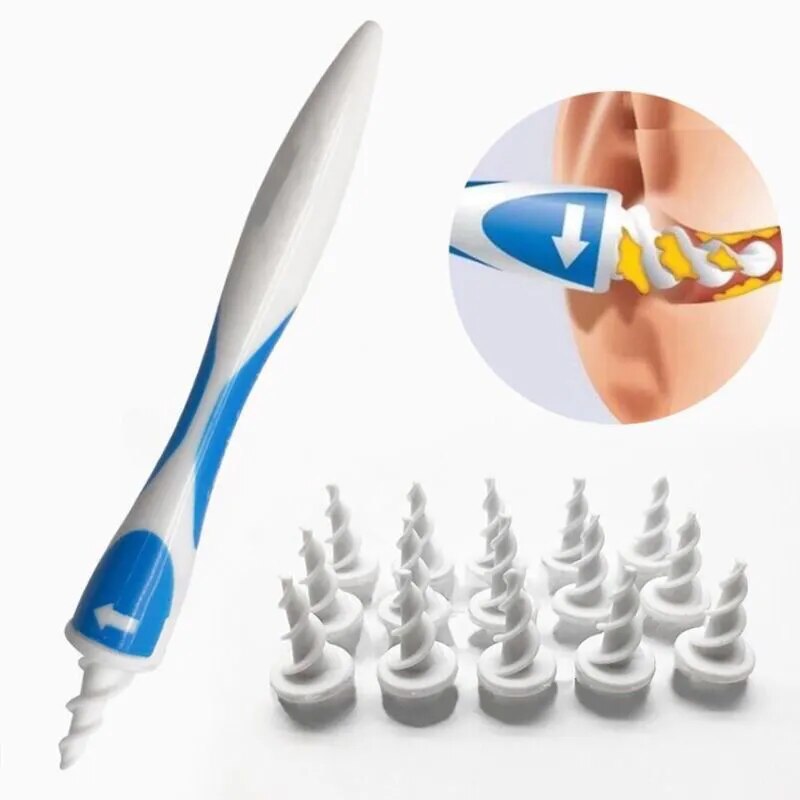Espiral Suave Silicone Colher de Limpeza de Orelha Cera de Cotonete  Inteligente Removedor Limpador de Ouvido 16 Substituição Colher de silicone Cuidados com o aparelho auditivo Tools