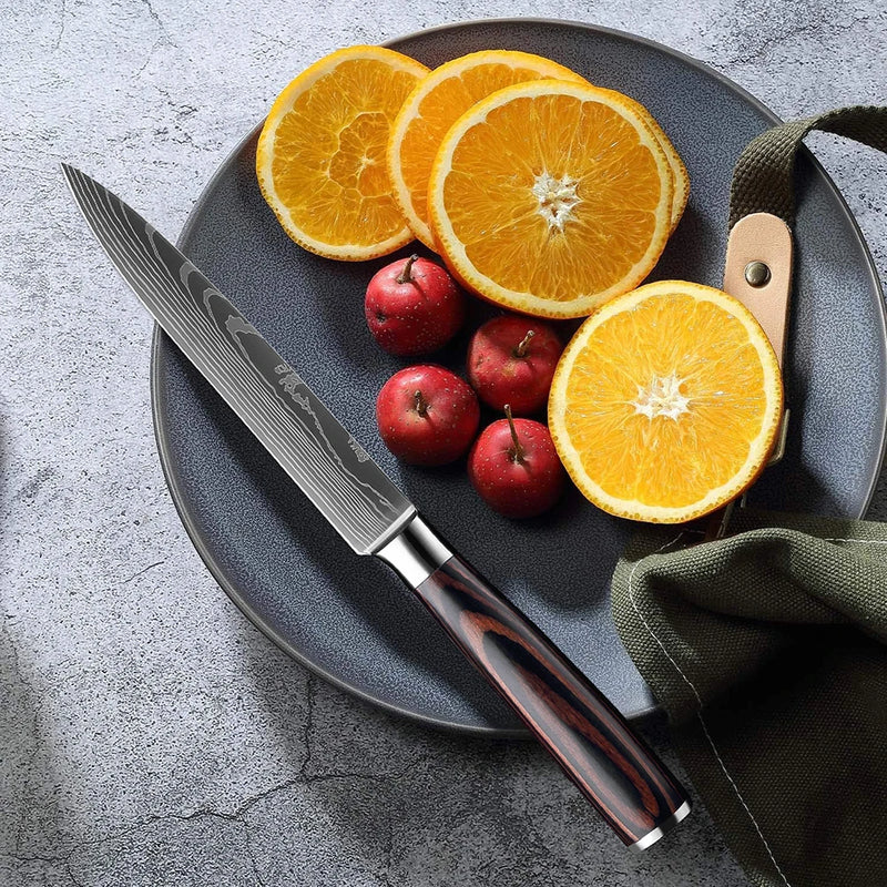 Kit Facas de Cozinha Set,  Churasco Pro , Faca Chef, Ultra-Sharp, Santoku, Cutelo, Corte, Utilidade, Fruta, 1-10pcs