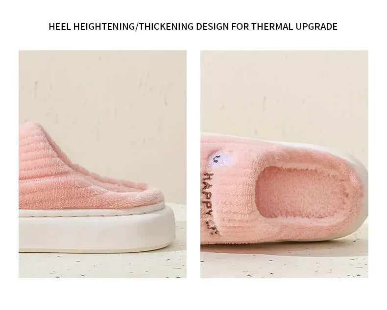 Winter Home Cotton Slippers for Women's Indoor Soft Sole, Non slip, Warm, Not Tired, Simple Couple Cotton Shoes for Men