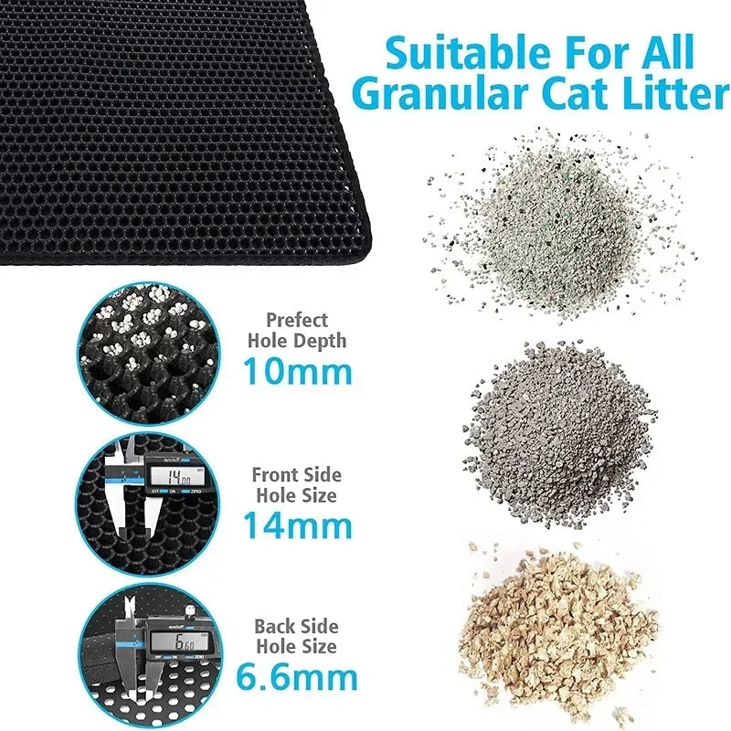 Tapete  impermeável Camada dupla Pet Litter Box Mat Nonslip Areia Cat Tapete Lavável Clean Pad Pet Clean Supplies