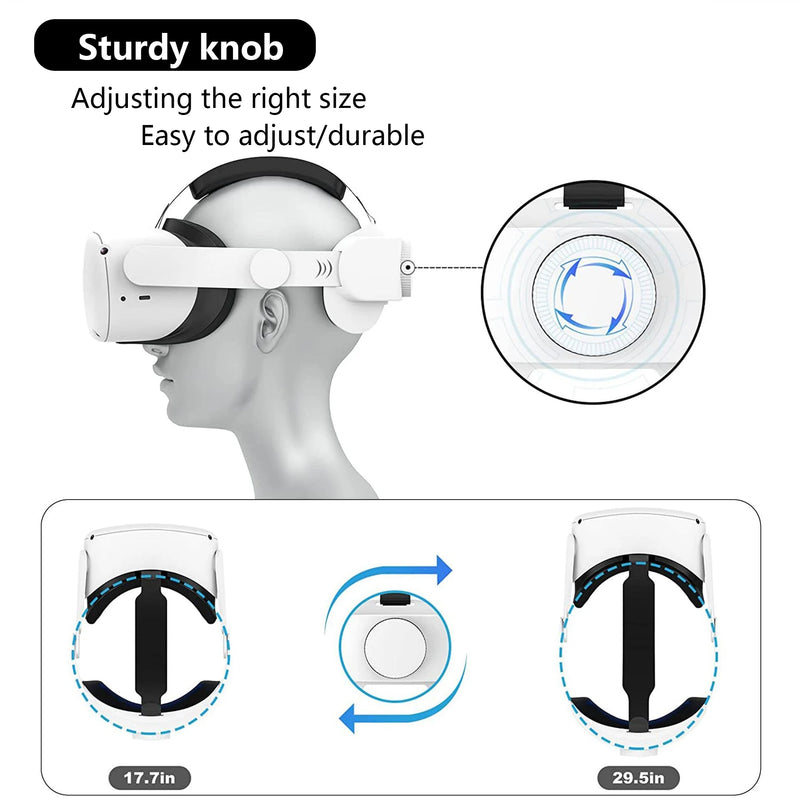 HUNDAI Design For Meta Quest 2/Oculus Quest 2 Elite Strap Adjustable Head Strap Proteção