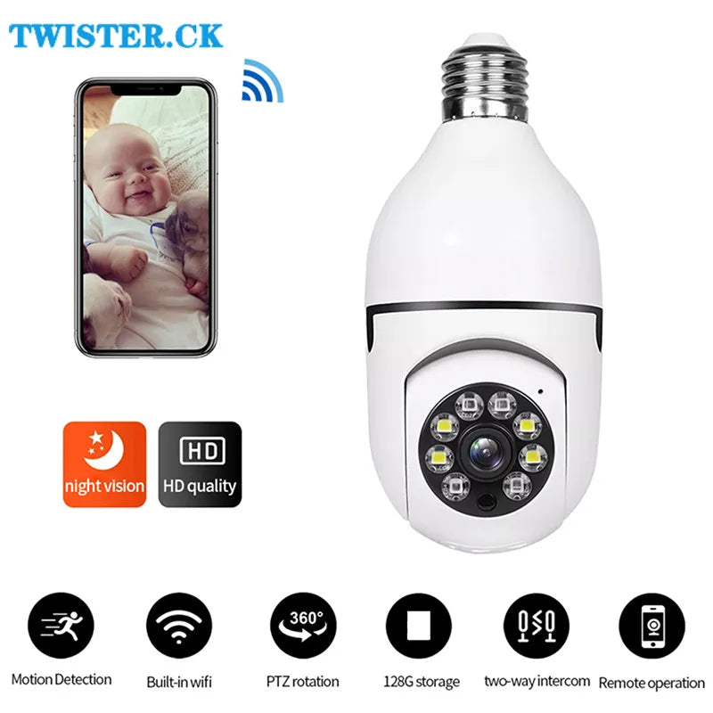 Nova Lâmpada Câmera de Segurança Sem Fio Outdoor Interior 2.4G WiFi IP Camera para Segurança Doméstica IPC Motion Detection Two-Way Audio