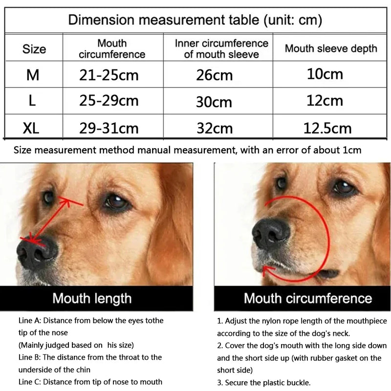 Máscara anti-latido focinho para animais de estimação confortável e  respirável
