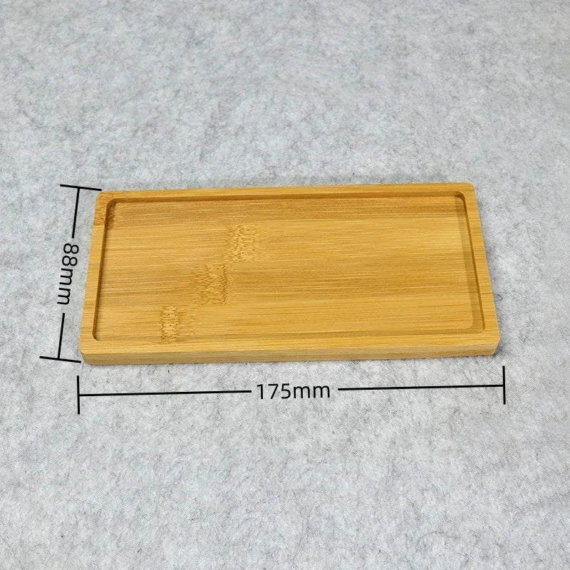 Multi Bamboo Tray Wood Saucer Flower Pot Tray Cup Pad Coaster Plate Kitchen Decorative Plate Creative Coaster Coffee Cup Mat