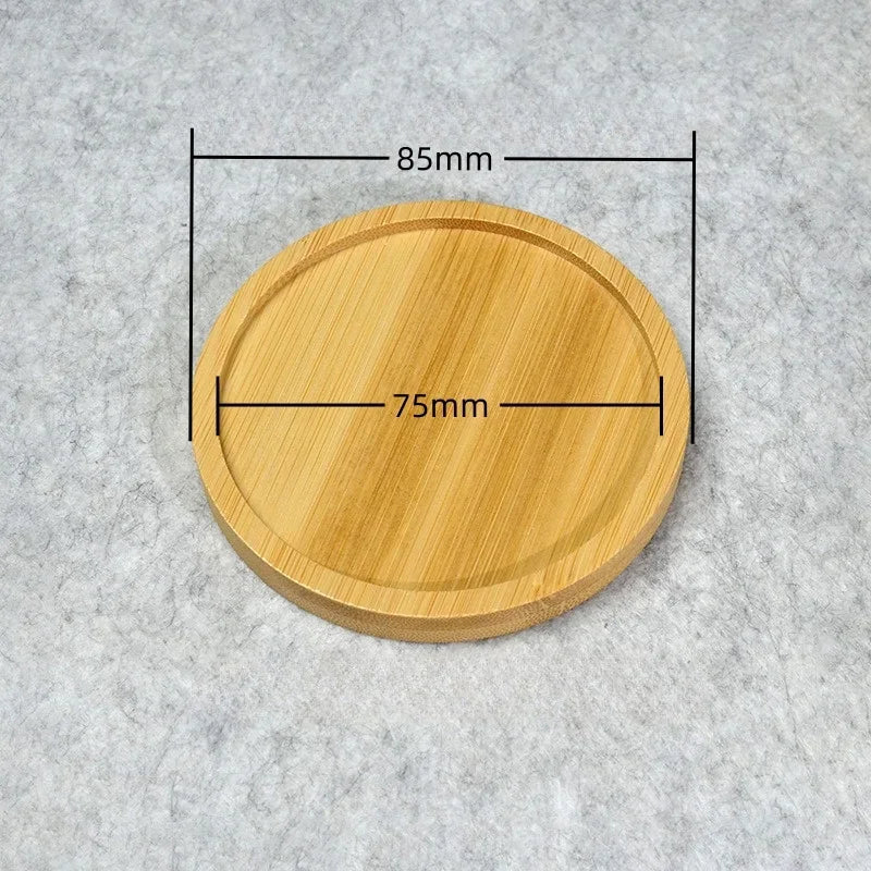 Multi Bamboo Tray Wood Saucer Flower Pot Tray Cup Pad Coaster Plate Kitchen Decorative Plate Creative Coaster Coffee Cup Mat