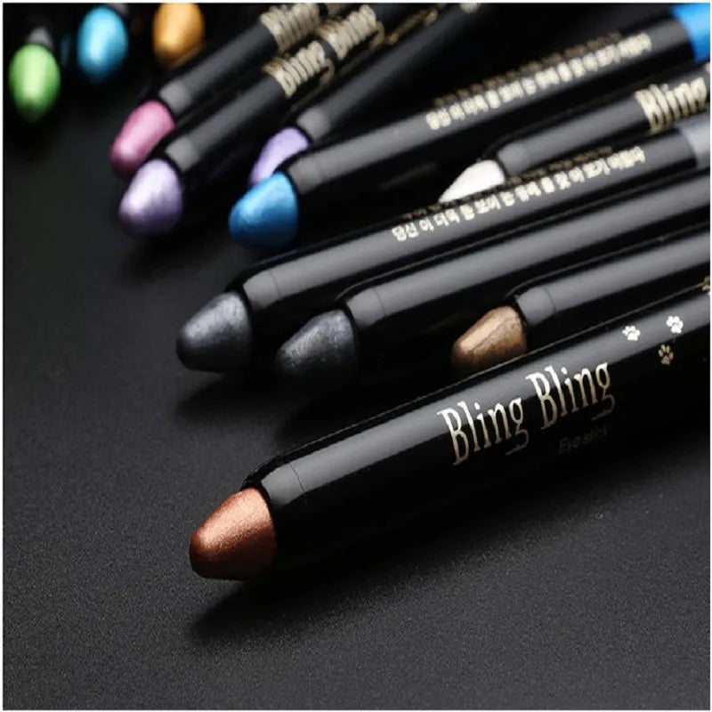 impermeável sombra perolada lápis vara 15 cores duradoura glitter brilhilhinho sombra caneta delineador vara olhos ferramentas de maquiagem