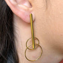 RIKINTE 18K Gold Gold Big Circles Long Earring Golinha and Veneer