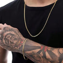 2 PCs Kit Jewelry Set Chain Grumet Necklace and Bracelet Men's Fashion Gold Plated Stainless Steel 316L 2.0mm